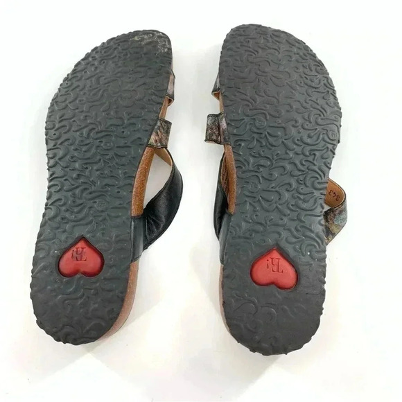 Think womens sandals size 12 43 multicolored floral toe ring - Picture 7 of 15